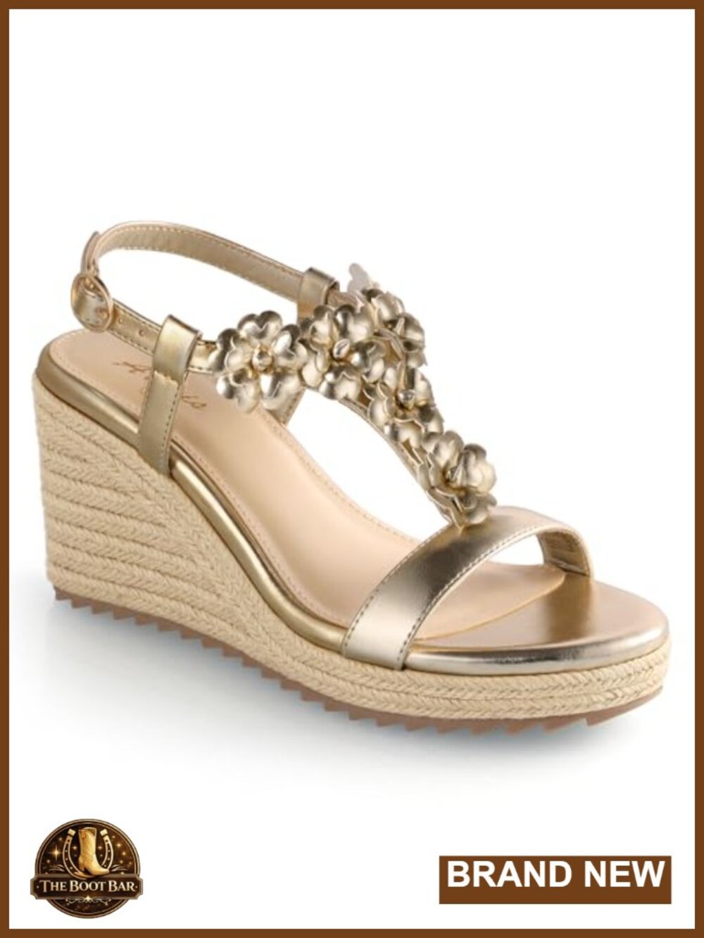 Espadrille Wedge Sandals Open Toe Flower T Strap High Heel Platform PU - Picture 1 of 5